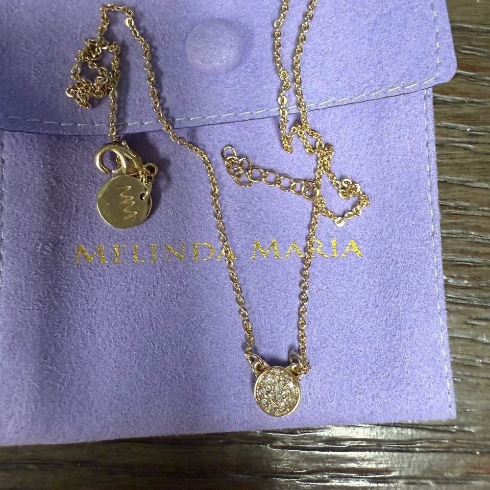 Melinda Maria cz gold sparkly necklace